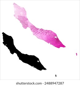 High detailed vector map. Curacao.
