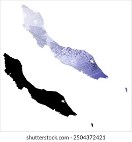 High detailed vector map. Curacao.