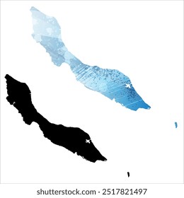 Alto mapa de Vector detallado. Curazao.