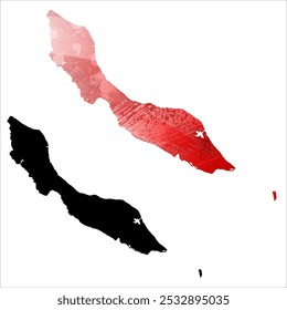 High detailed vector map. Curacao.