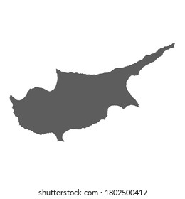 High detailed vector map of Cyprus on white background