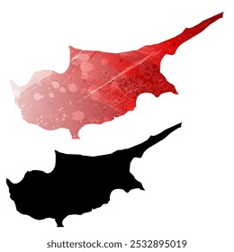 High detailed vector map. Cyprus.