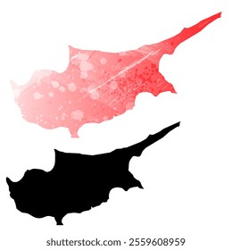 High detailed vector map. Cyprus.