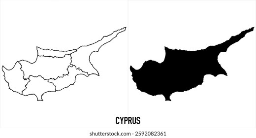 High detailed vector map - cyprus