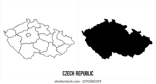 High detailed vector map - czech republic