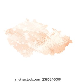 Hohe detaillierte Vektorkarte. Tschechien. Aquarell. Aprikosenfarbe.