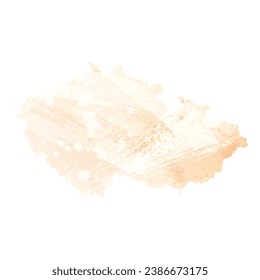 Hohe detaillierte Vektorkarte. Tschechien. Aquarell. Aprikosenfarben.