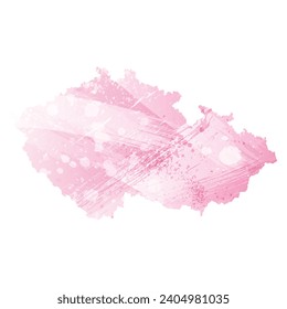 Mapa vectorial detallado alto. Checia. Estilo acuarela. Color rosa amaranto.
