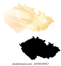 High detailed vector map. Czechia.