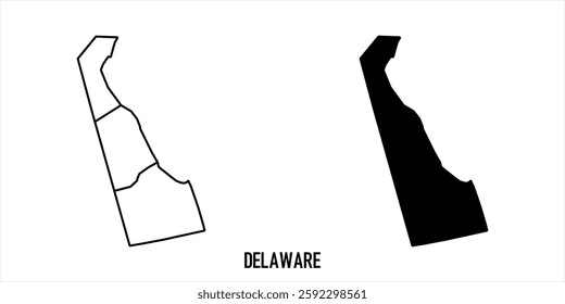 High detailed vector map - Delaware