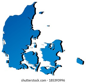High detailed vector map - Denmark
