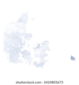 High detailed vector map. Denmark. Watercolor style. Periwinkle color. Pastel lilac color. Delicate purple.