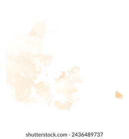 High detailed vector map. Denmark. Watercolor style. Biscuit color. Pastel yellow color.