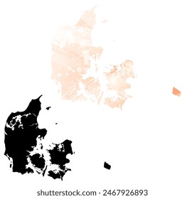 High detailed vector map. Denmark.