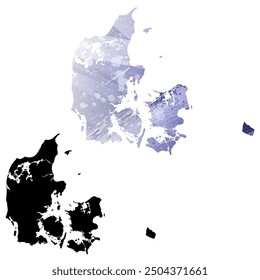 High detailed vector map. Denmark.