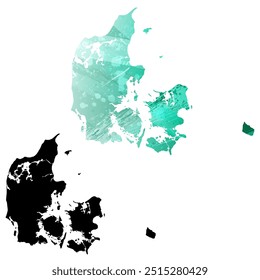 Mapa vetorial altamente detalhado. Dinamarca.