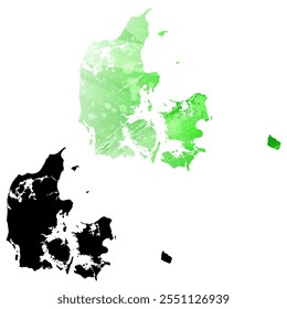 High detailed vector map. Denmark.