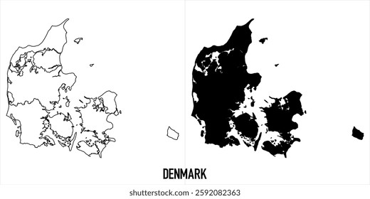 High detailed vector map - denmark