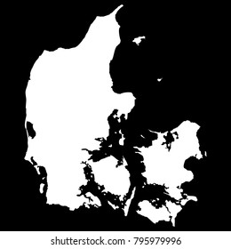 High detailed vector map - Denmark