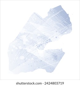 High detailed vector map. Djibouti. Watercolor style. Periwinkle color. Pastel lilac color. Delicate purple.
