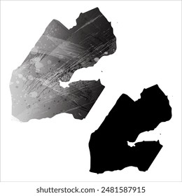 High detailed vector map. Djibouti.