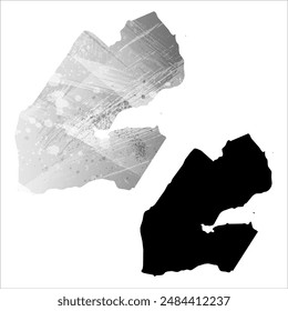 High detailed vector map. Djibouti.