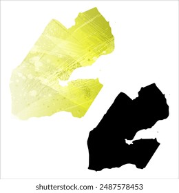 High detailed vector map. Djibouti.