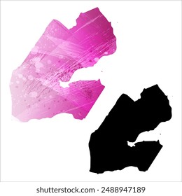 High detailed vector map. Djibouti.