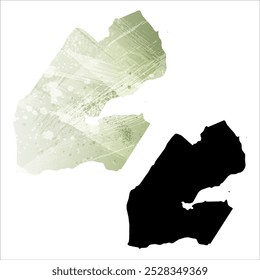 High detailed vector map. Djibouti.