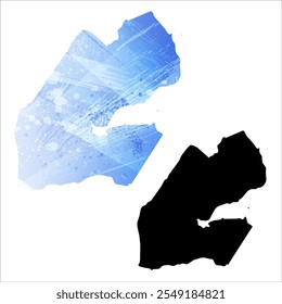 High detailed vector map. Djibouti.