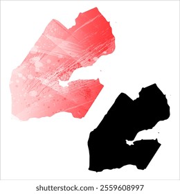 High detailed vector map. Djibouti.