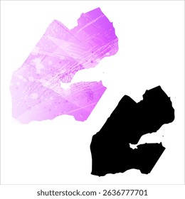 High detailed vector map. Djibouti.