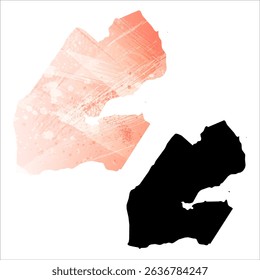 High detailed vector map. Djibouti.
