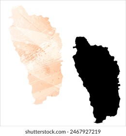 High detailed vector map. Dominica.