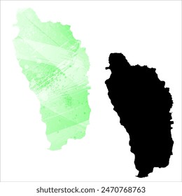 High detailed vector map. Dominica.