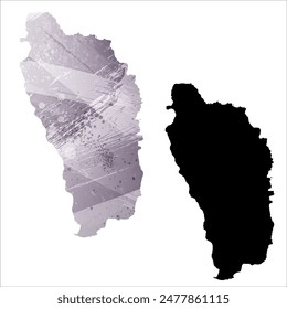 High detailed vector map. Dominica.