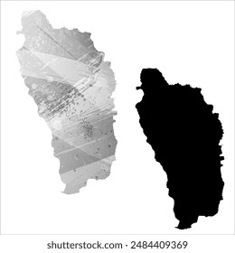 High detailed vector map. Dominica.
