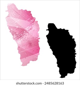 High detailed vector map. Dominica.