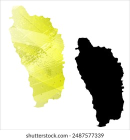 High detailed vector map. Dominica.