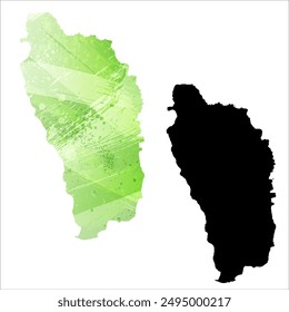 High detailed vector map. Dominica.