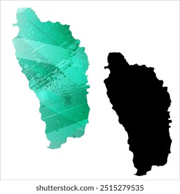 High detailed vector map. Dominica.