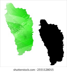 High detailed vector map. Dominica.