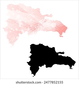 High detailed vector map. Dominican Republic.
