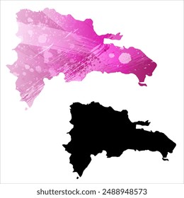 High detailed vector map. Dominican Republic.