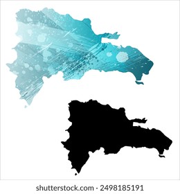 Alto mapa de Vector detallado. República Dominicana.