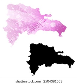 Alto mapa de Vector detallado. República Dominicana.