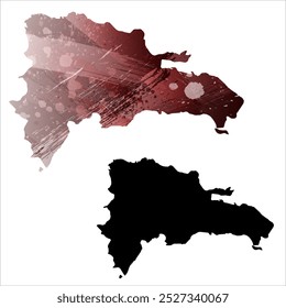 Alto mapa de Vector detallado. República Dominicana.