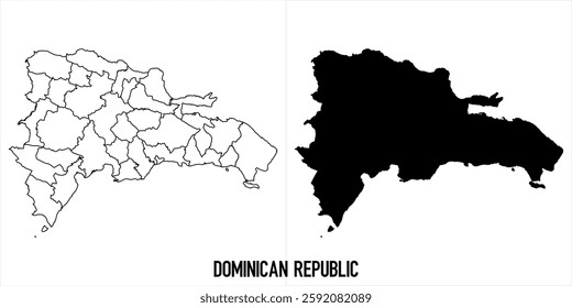 High detailed vector map - dominican republic