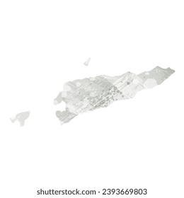 High detailed vector map. East Timor. Watercolor style. Agate gray.