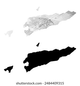 High detailed vector map. East Timor.